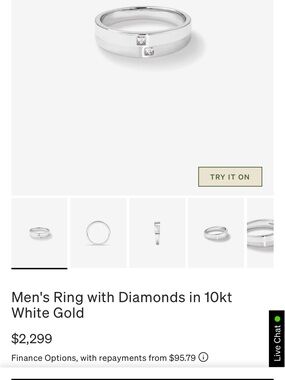 Men's 10kt White Gold Diamond WeddingBand — Classic White Gold with Two Diamonds